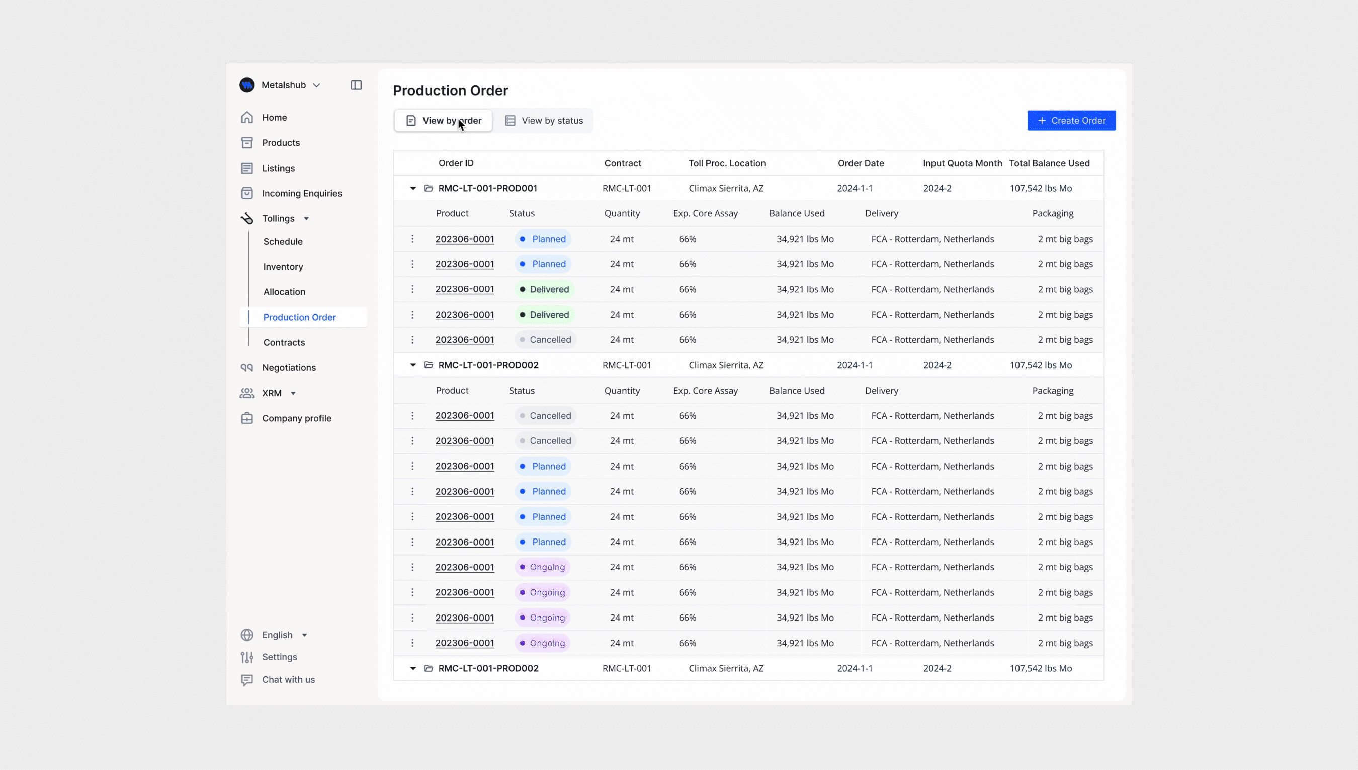 Production Order Management